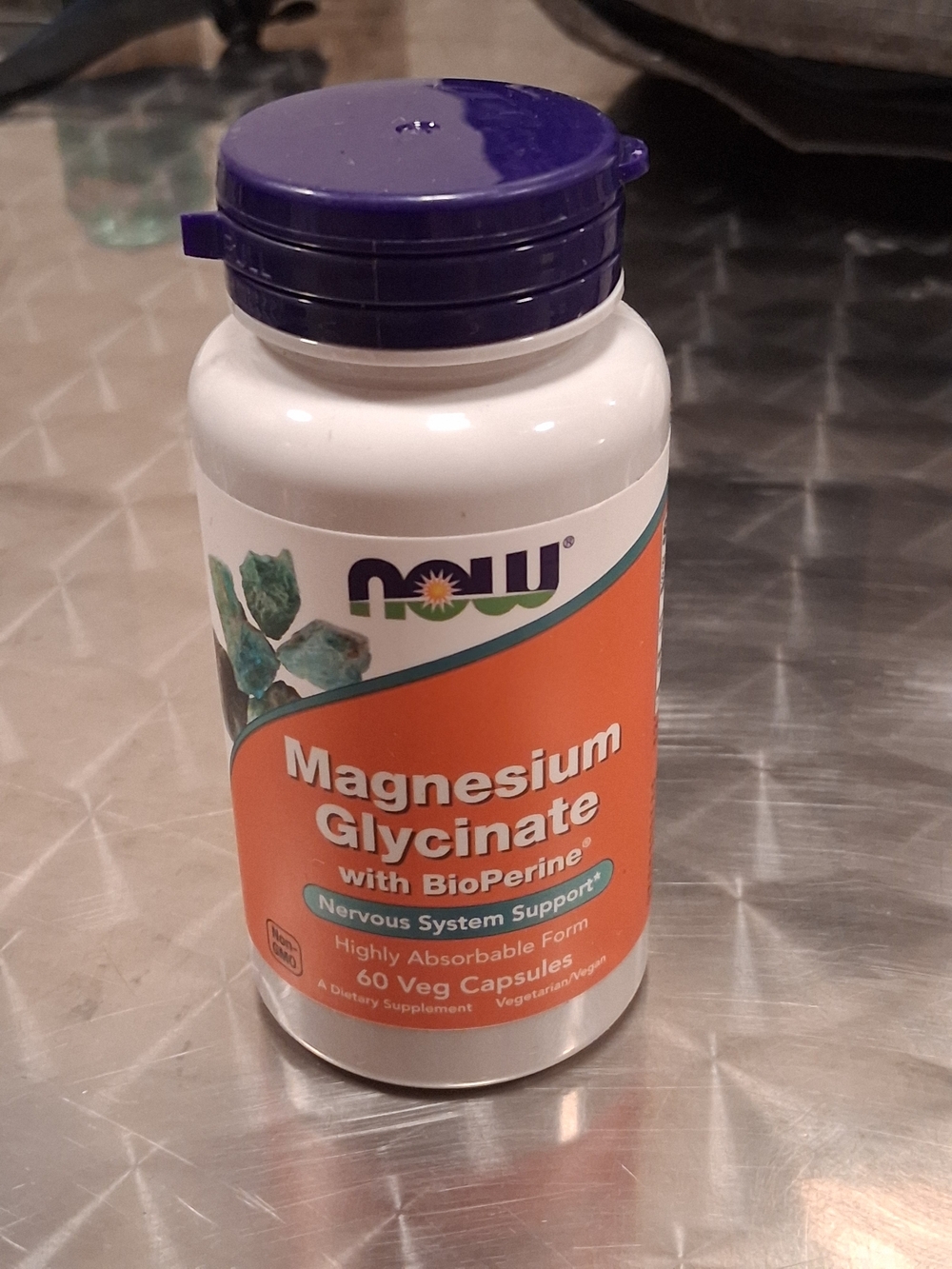 Magnesium Glycinate Veg Capsules - Orange Label, Purple Cap